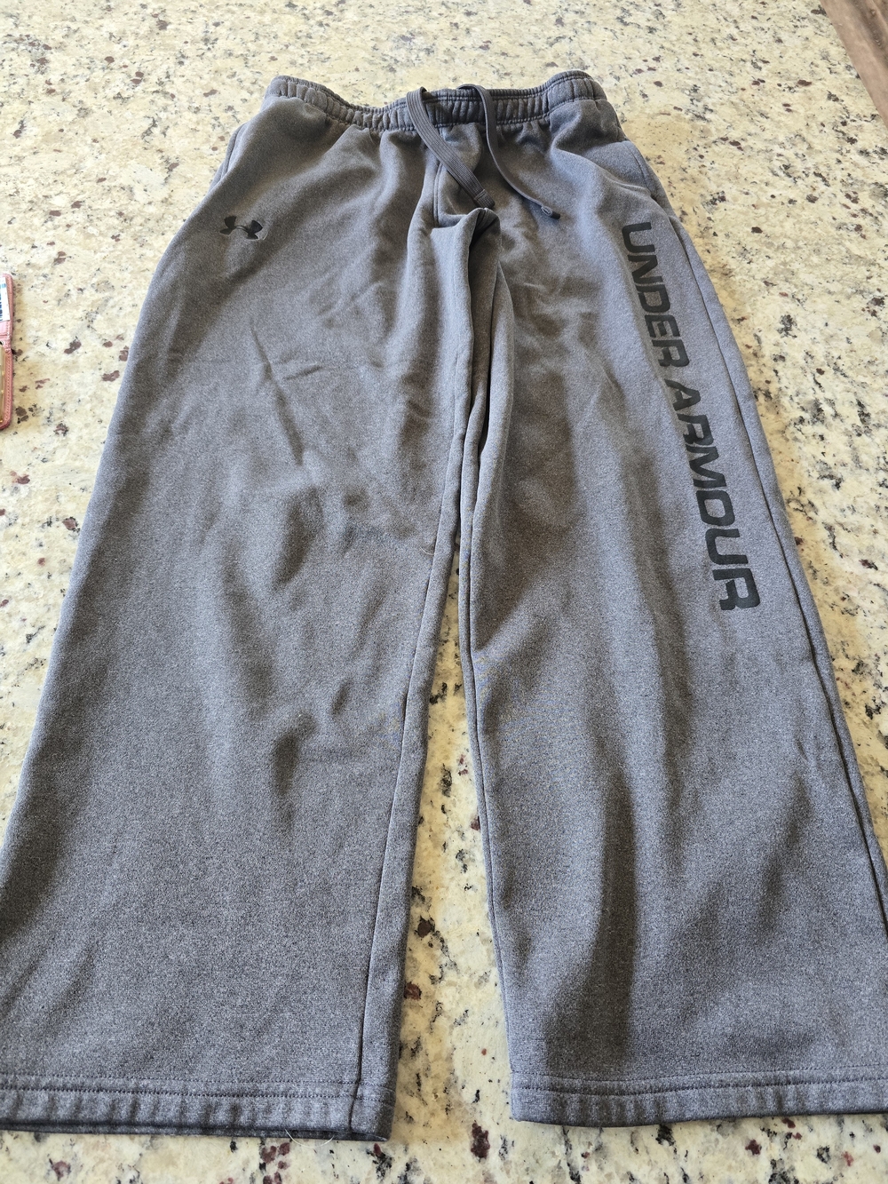 Under Armour Girls Youth ColdGear Gray Fleece Warm-Up Pants Size LARGE